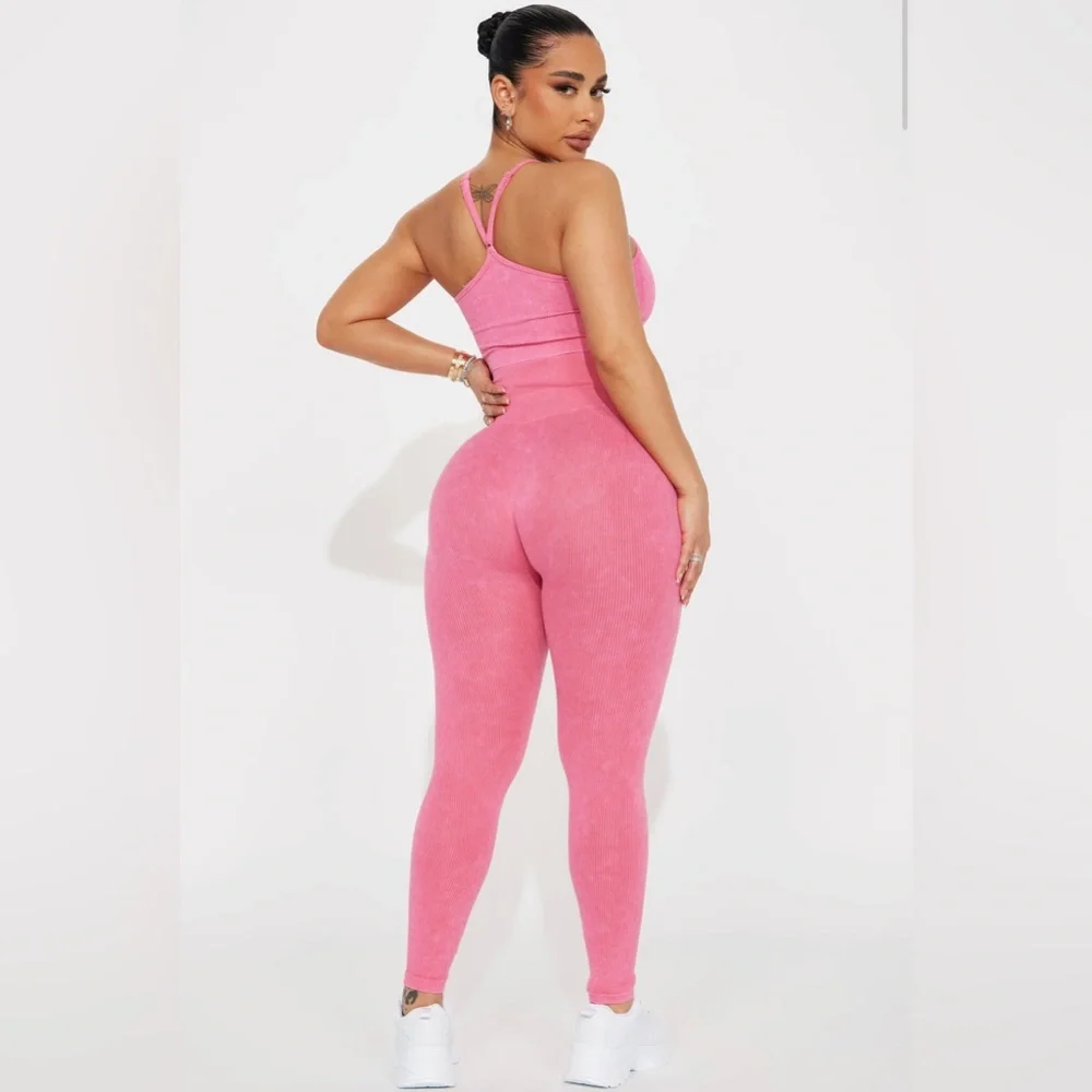 Set 2 Pieces deportivo atlétic California color pink size Small - Picture 3 of 3